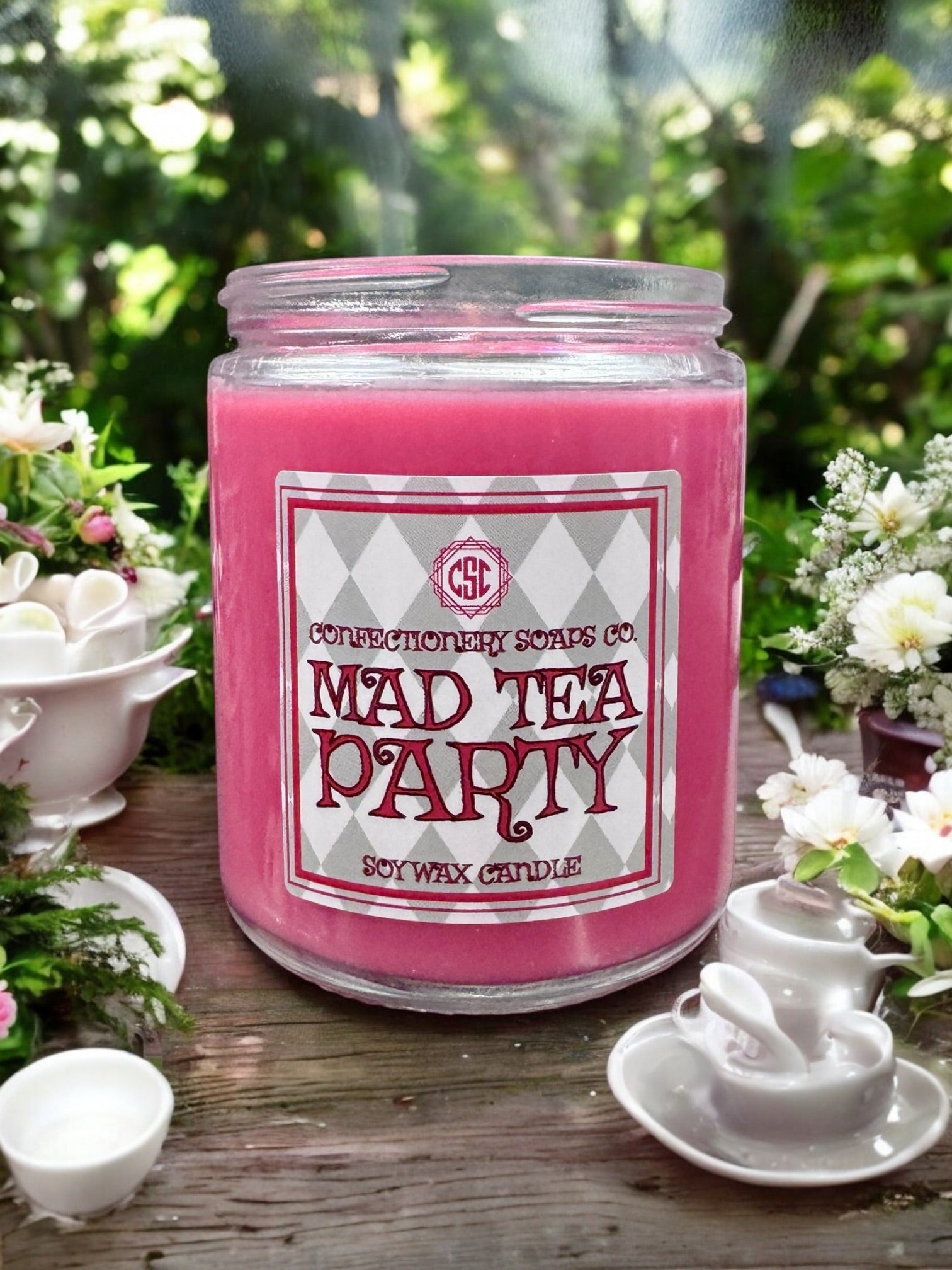 Mad Tea Party Glass Candle
