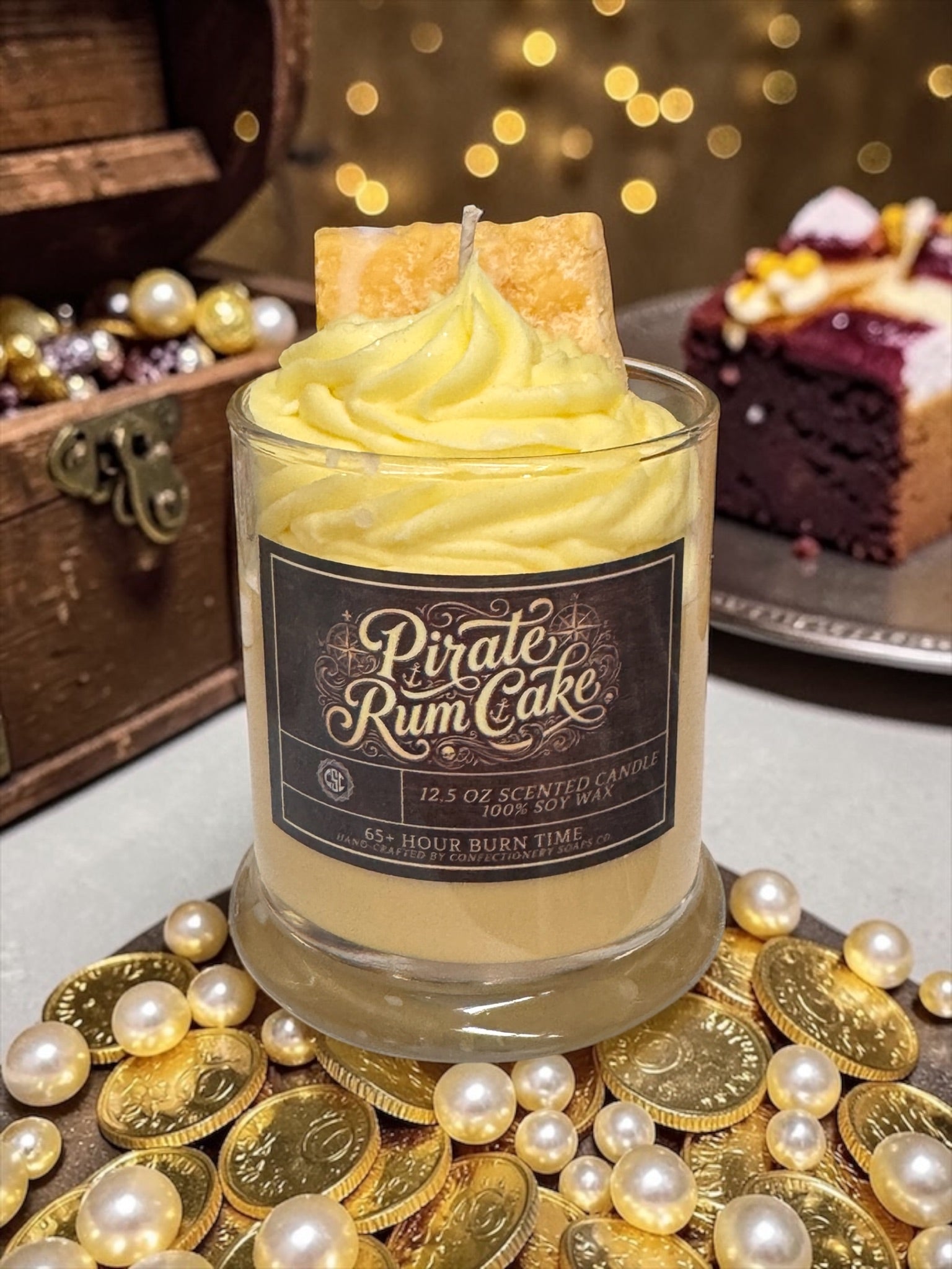 Pirate Rum Cake Specialty Glass Candle