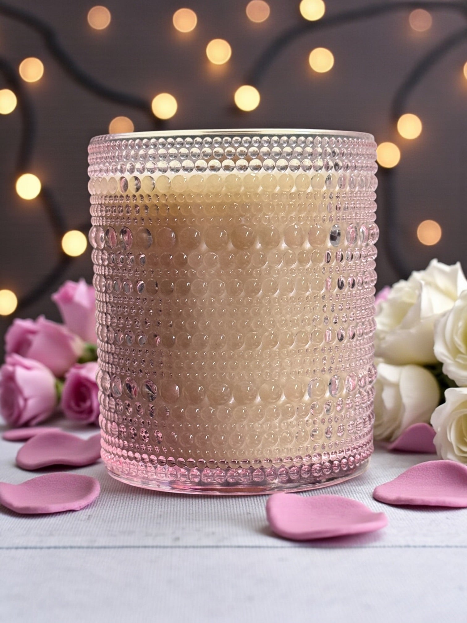 1901 Beaded Glass Candle