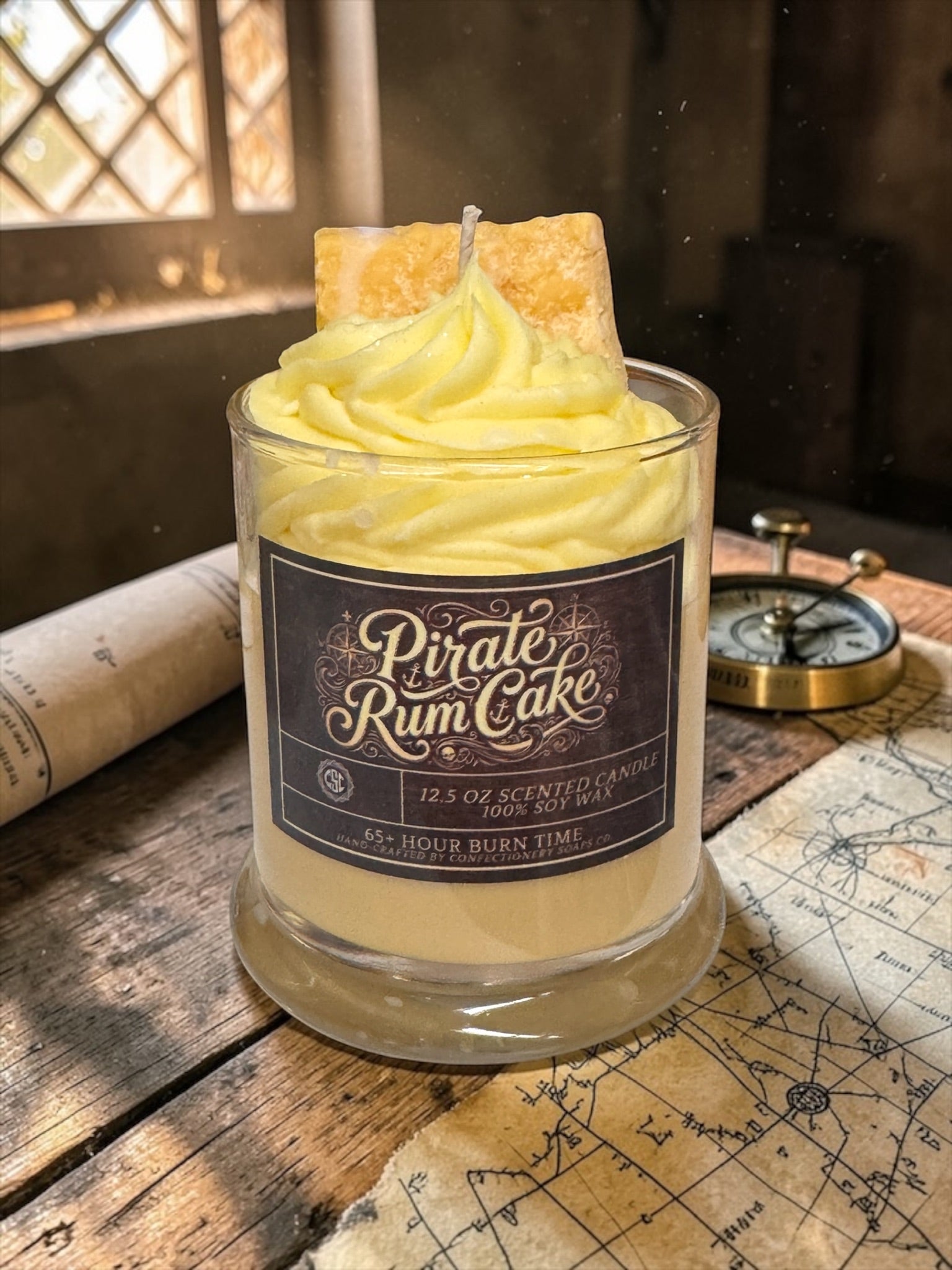 Pirate Rum Cake Specialty Glass Candle