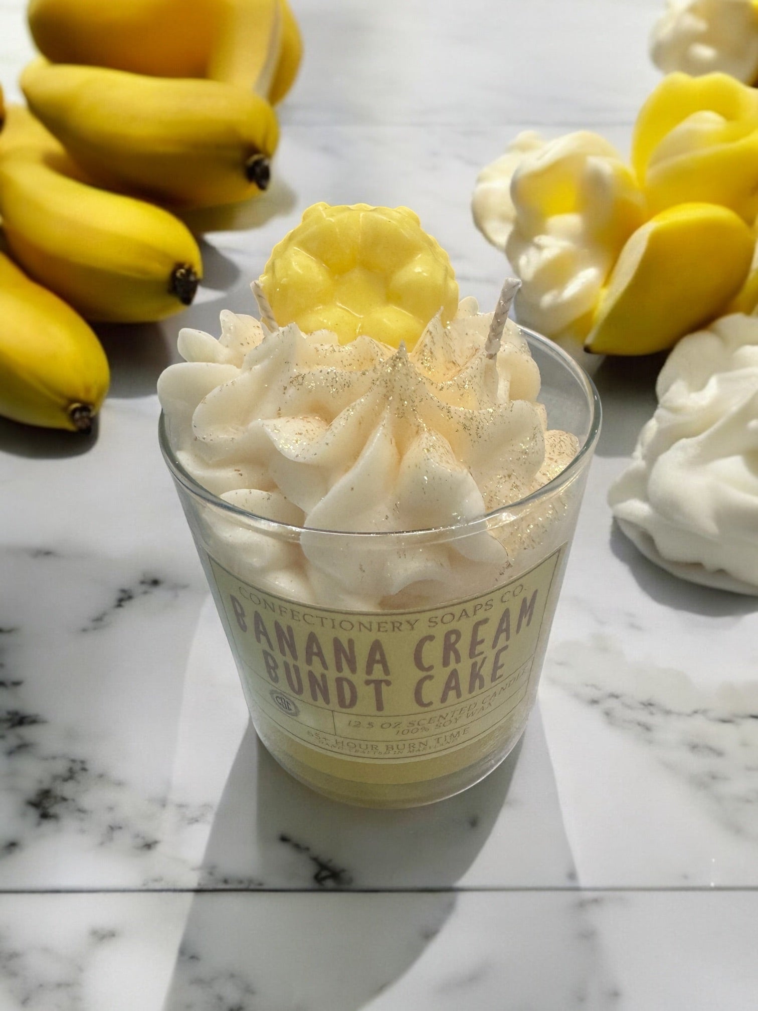 Banana Cream Bundt Cake Limited Edition Glass Speciality Candle