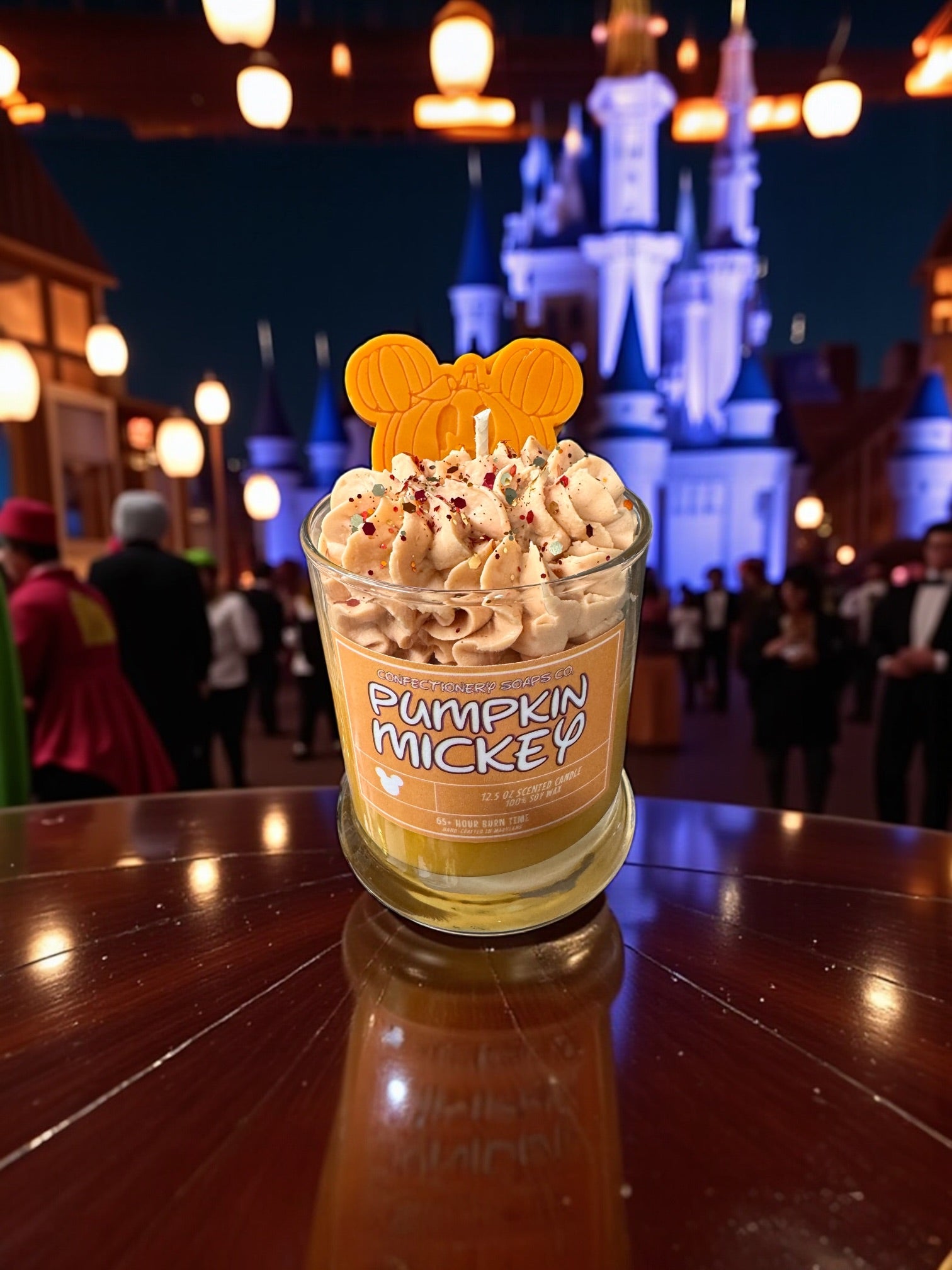 Pumpkin Mickey Specialty Glass Candle