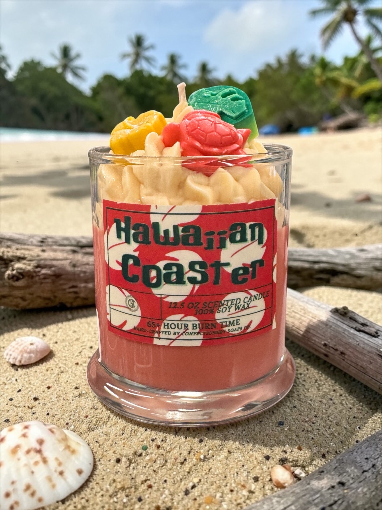 Hawaiian Coaster Specialty Glass Candle