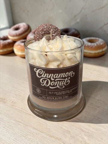 Cinnamon Donut Specialty Glass Candle