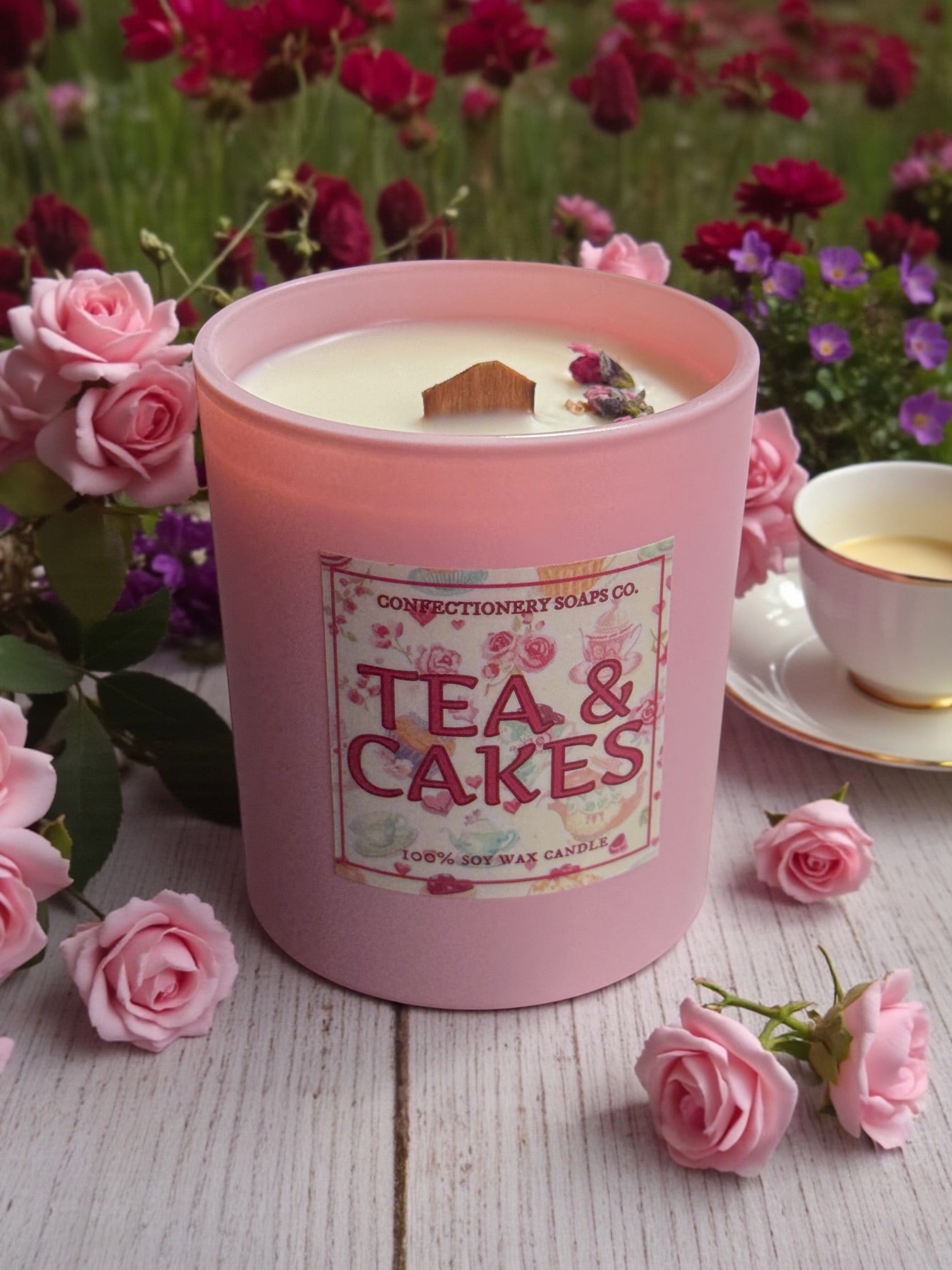 Tea & Cakes Pink Candle