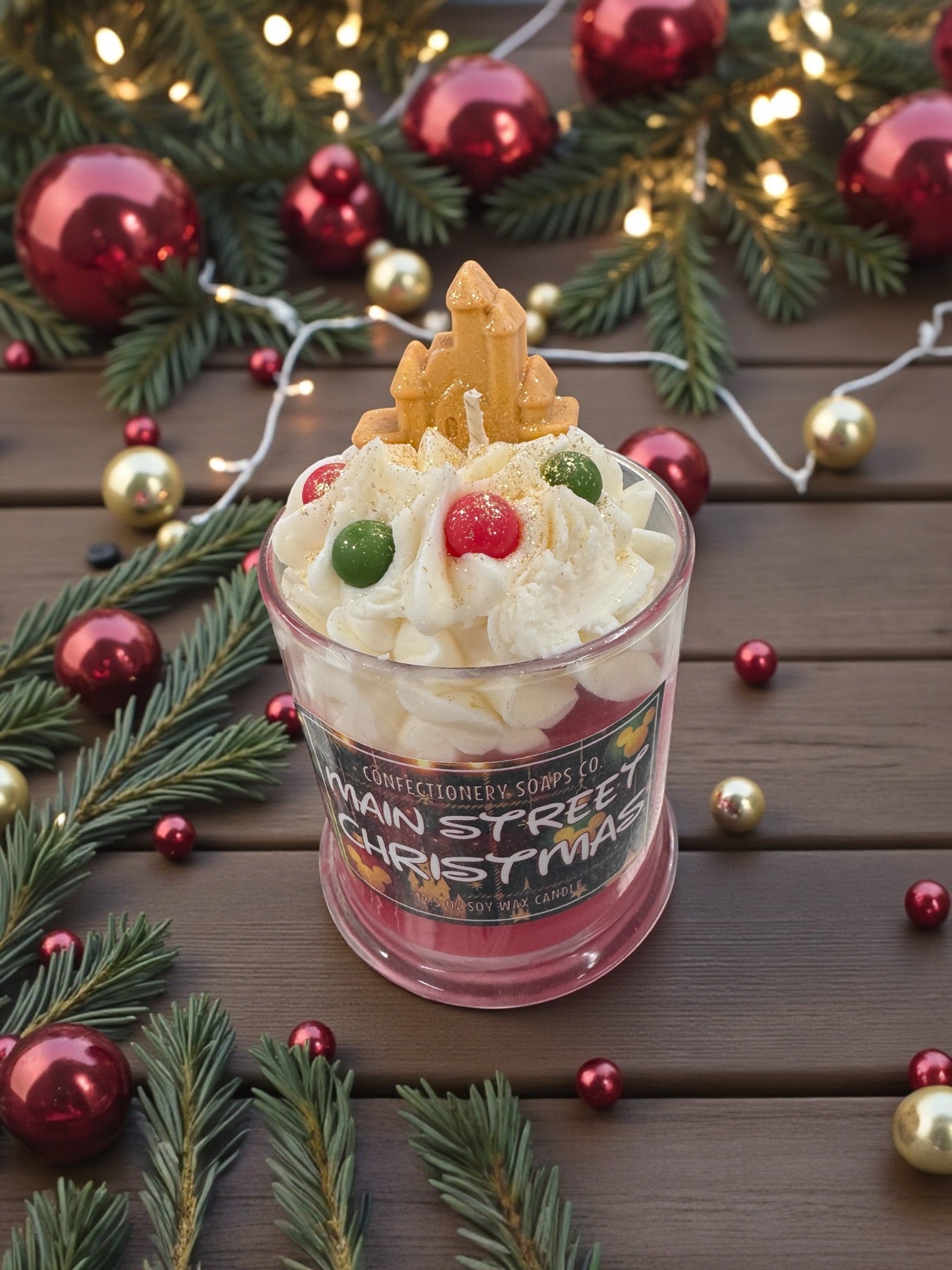 Main Street Christmas Specialty Glass Candle