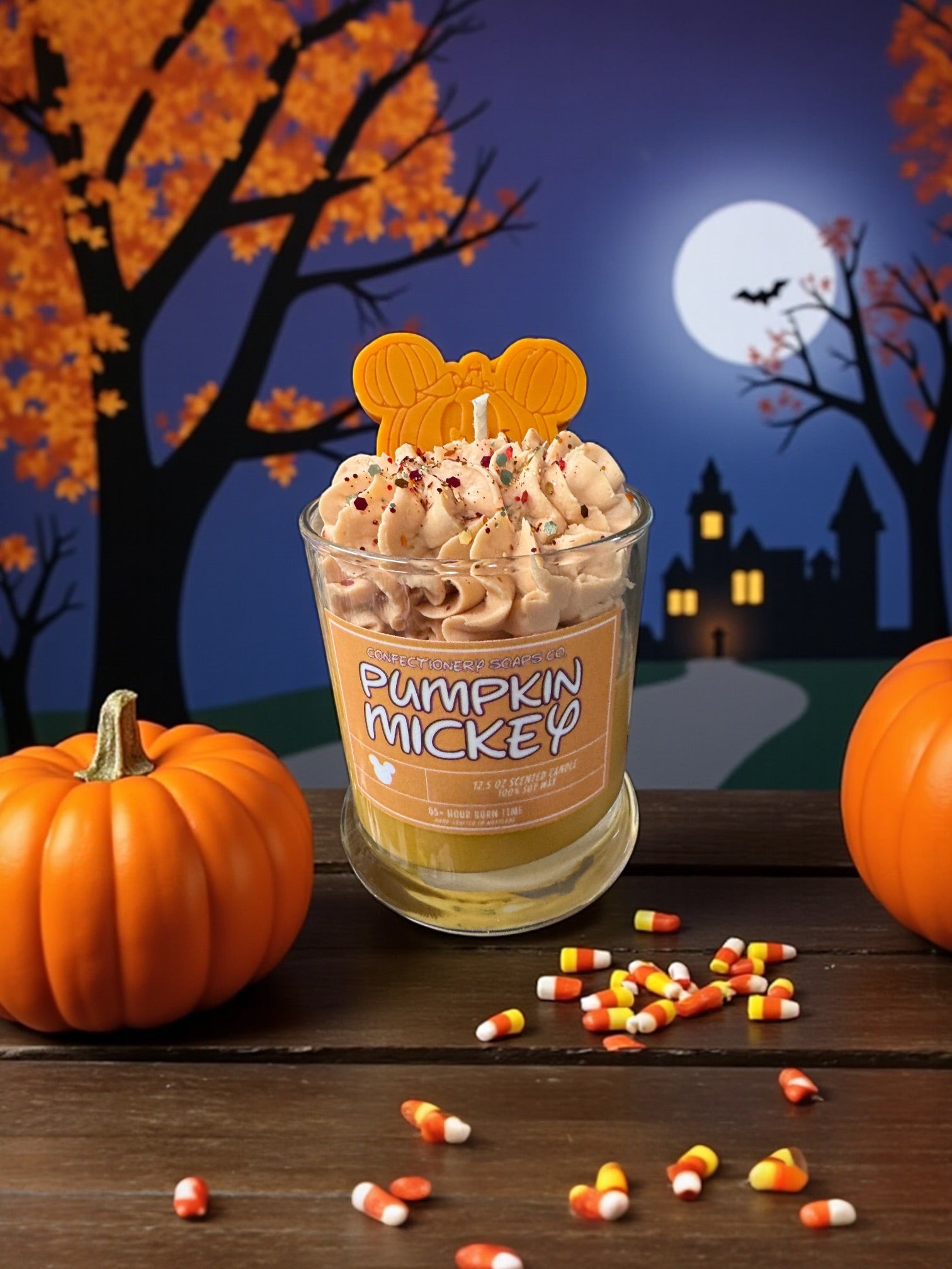 Pumpkin Mickey Specialty Glass Candle