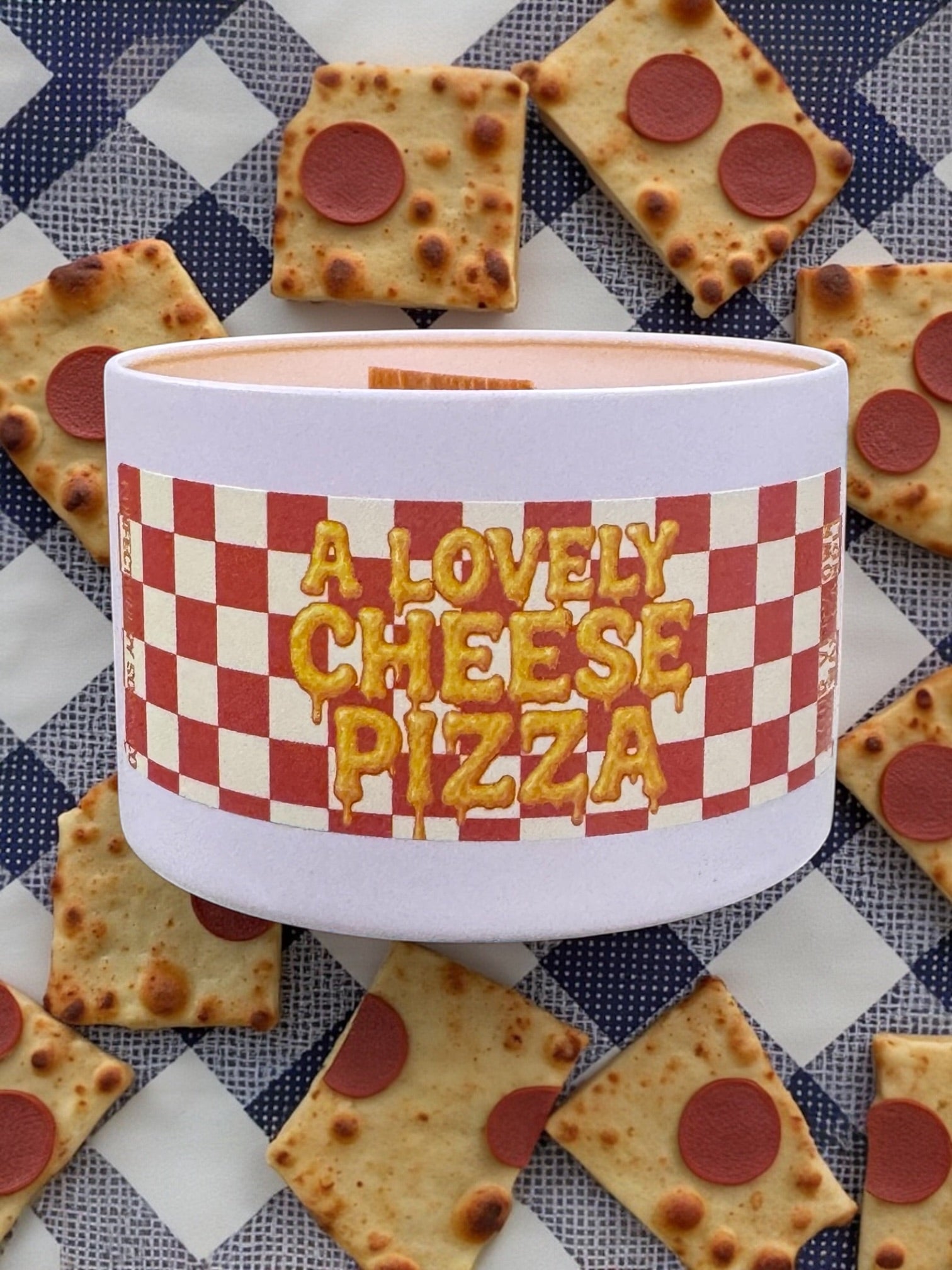 A Lovely Cheese Pizza Candle