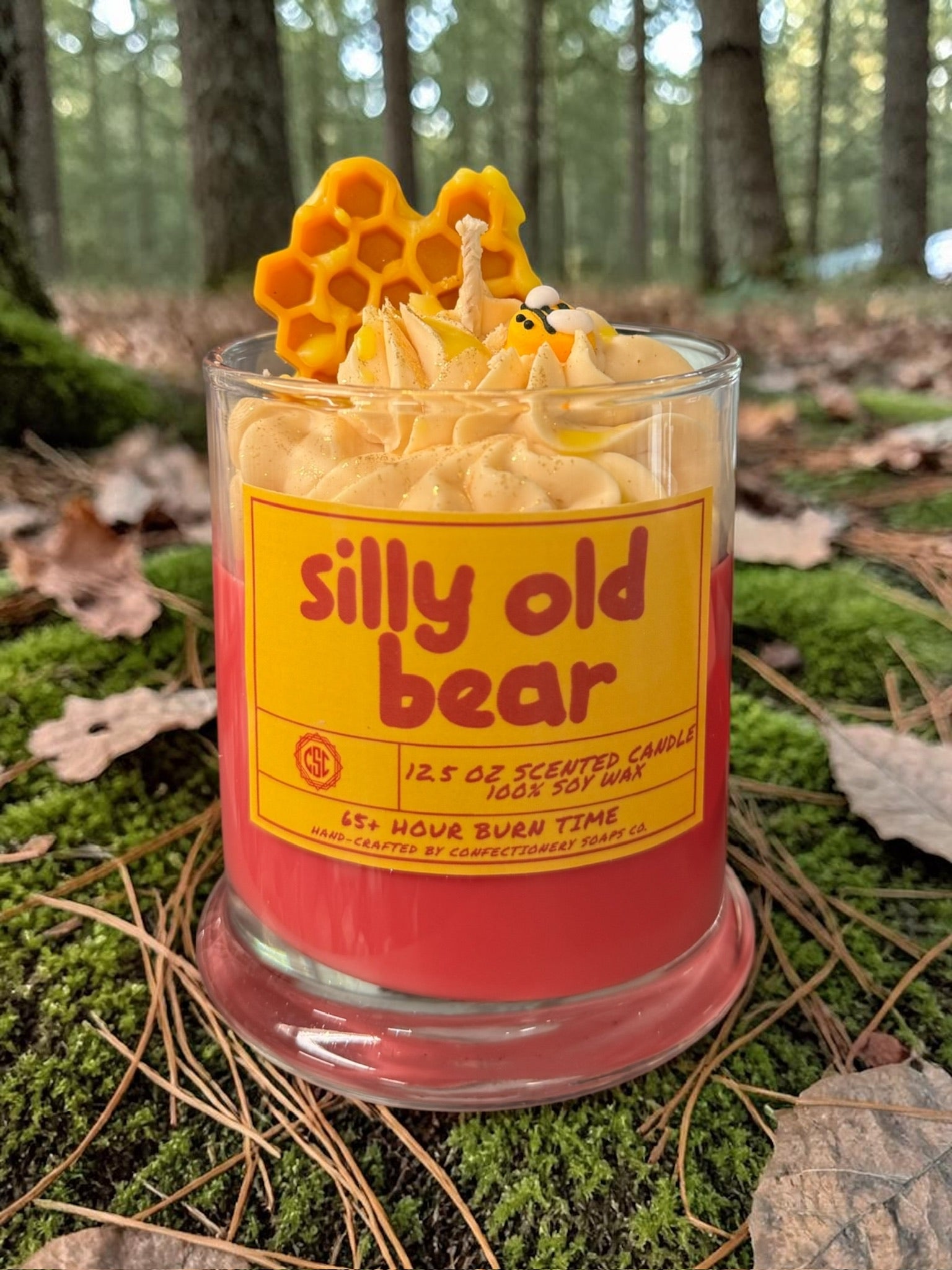 Silly Old Bear Specialty Glass Candle