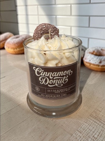 Cinnamon Donut Specialty Glass Candle