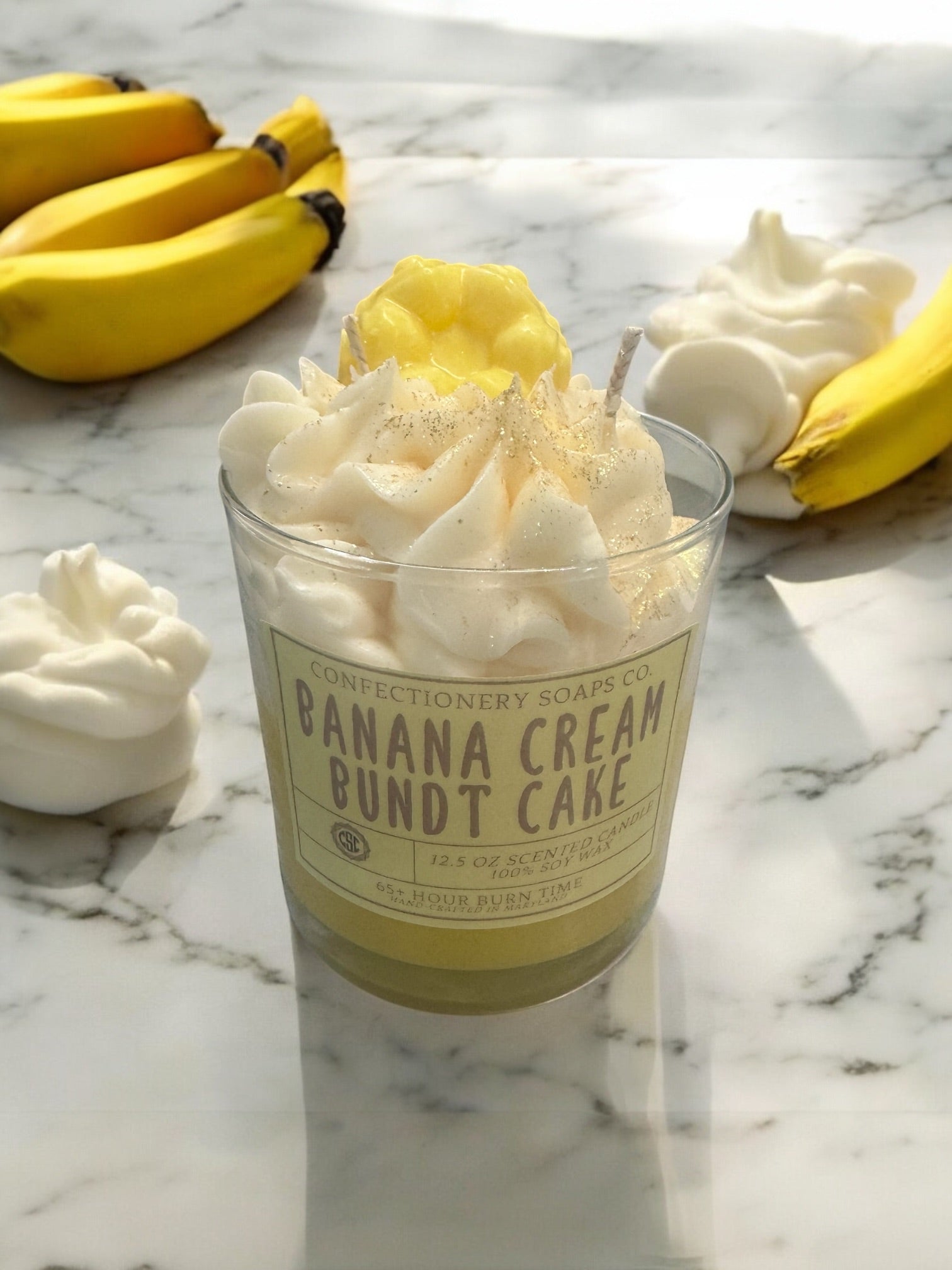 Banana Cream Bundt Cake Limited Edition Glass Speciality Candle