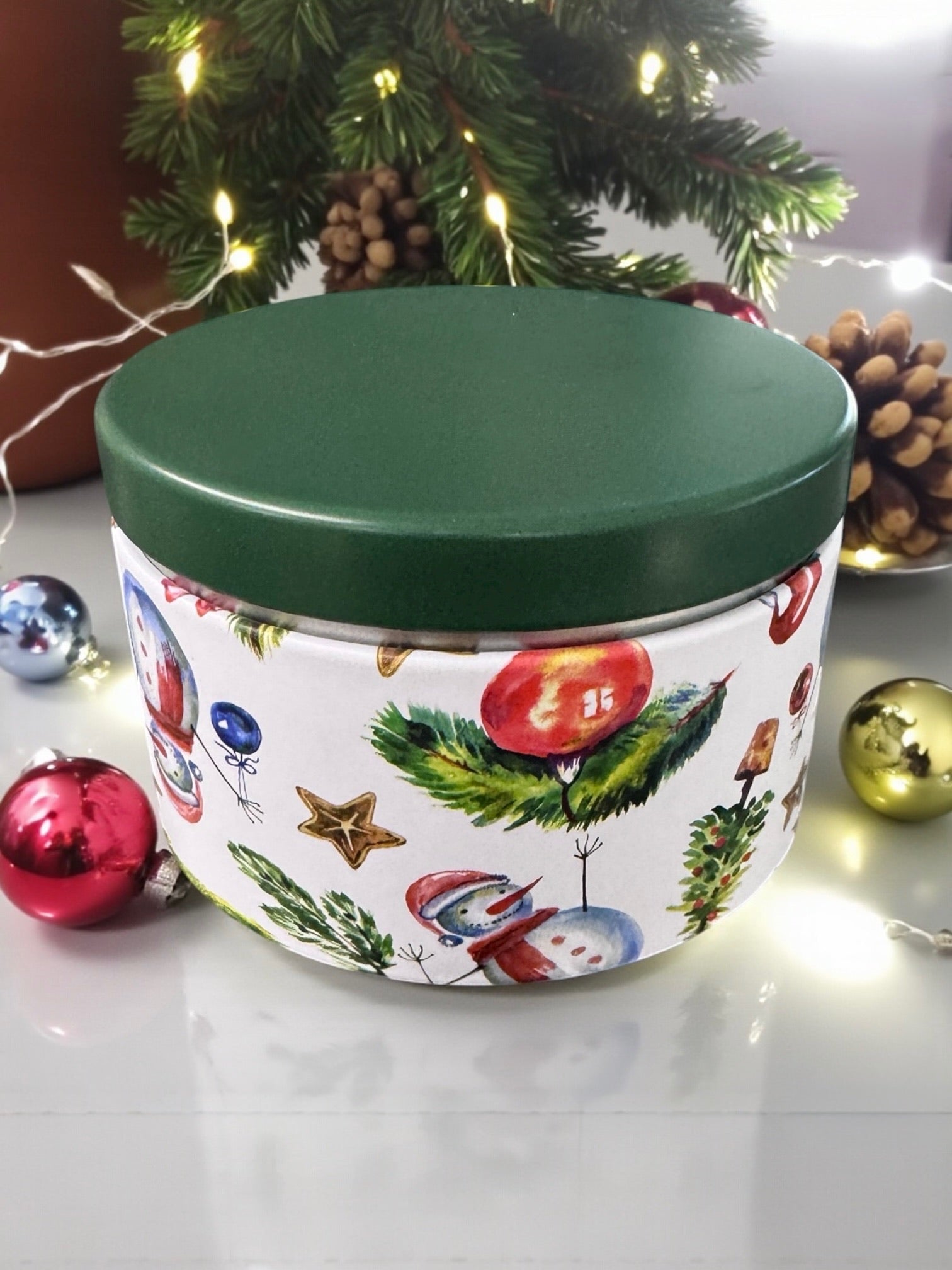 Christmas Tree Vintage Tin Candle