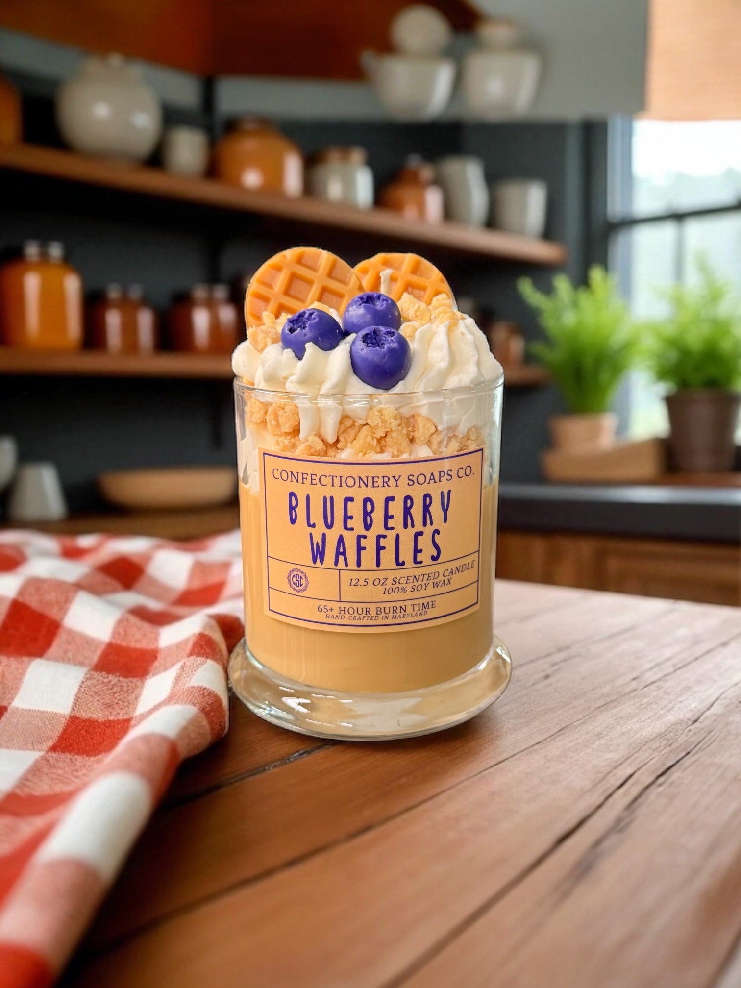 Blueberry Waffles Specialty Glass Candle