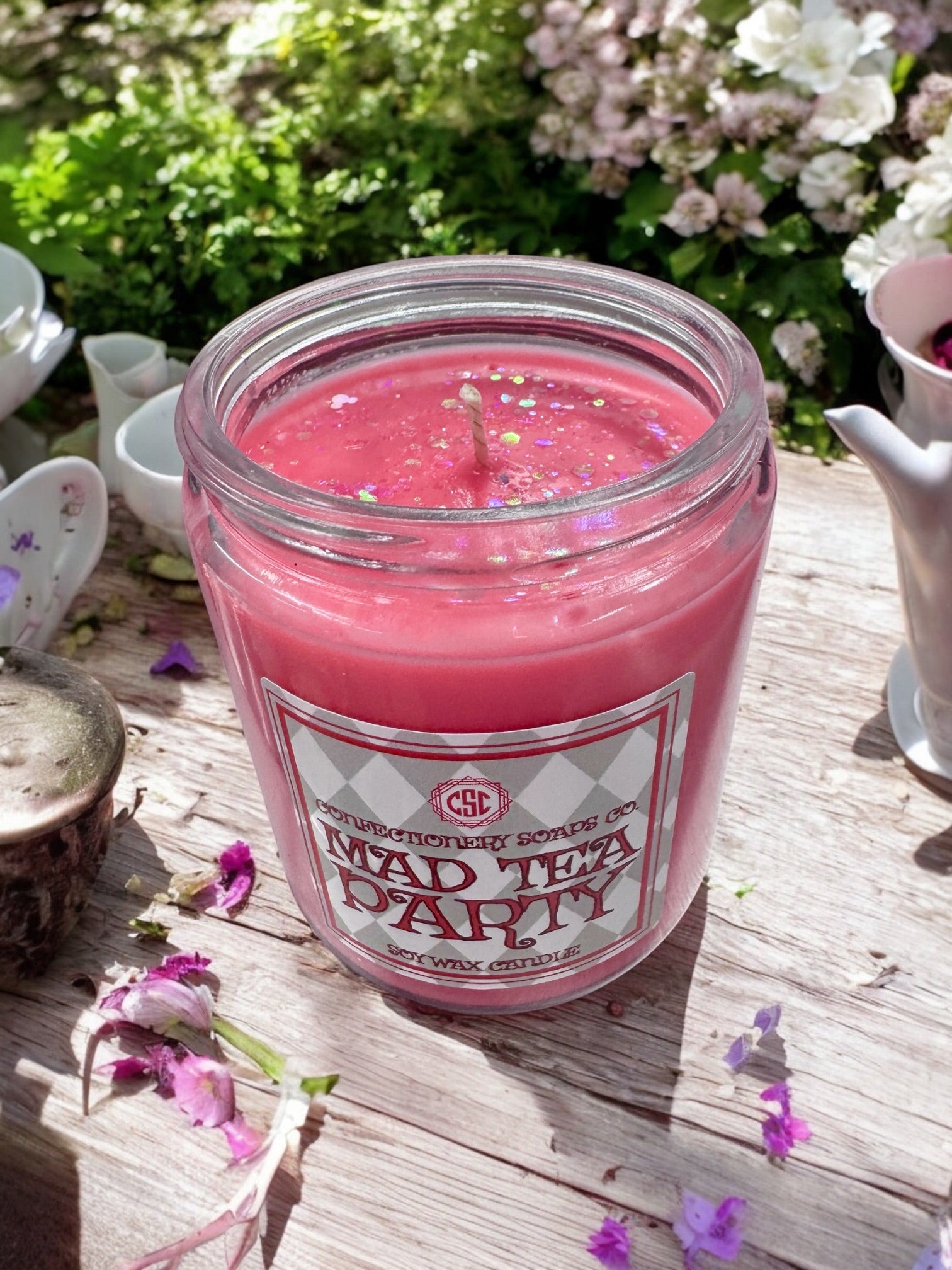 Mad Tea Party Glass Candle