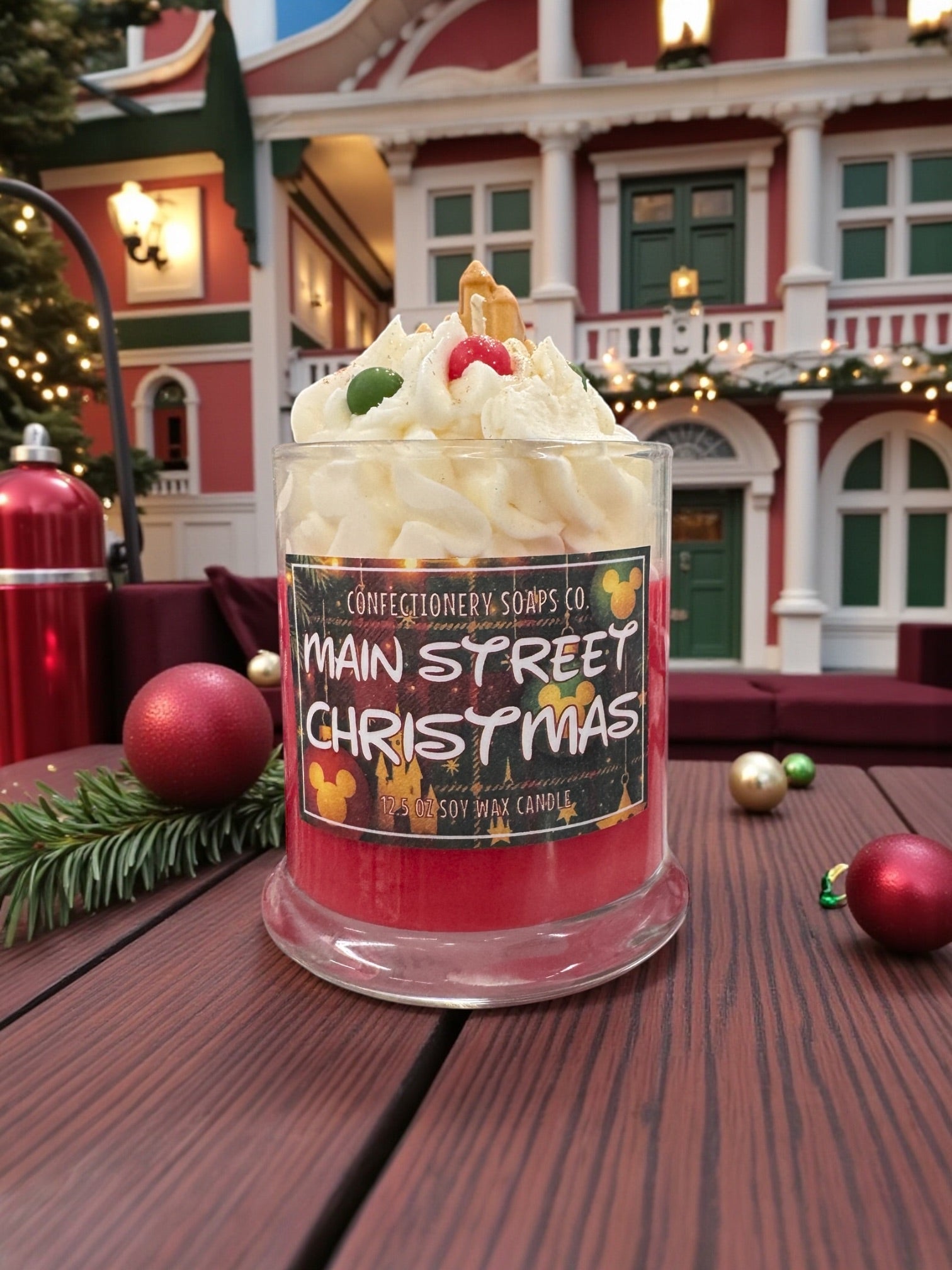 Main Street Christmas Specialty Glass Candle