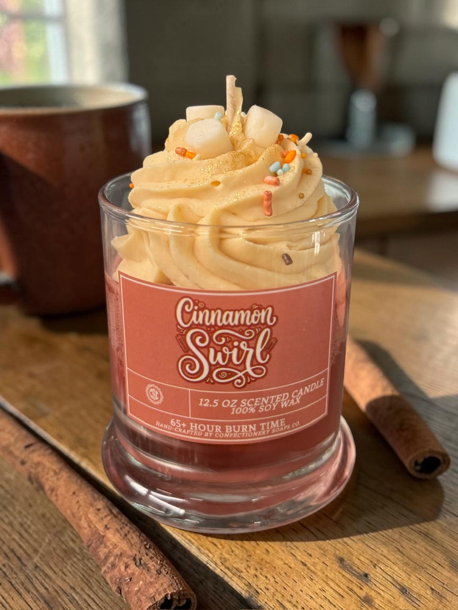 Cinnamon Swirl Specialty Glass Candle