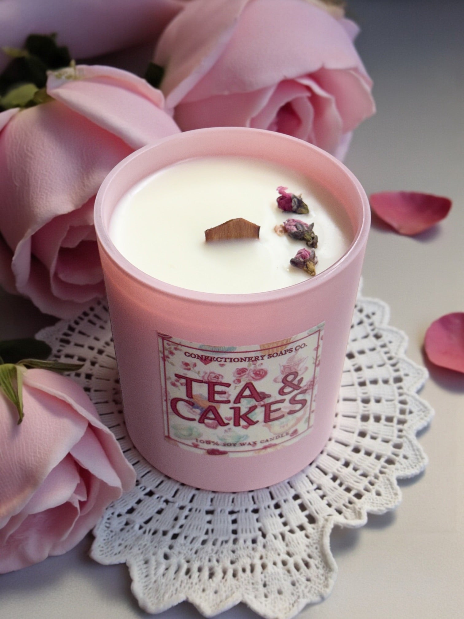 Tea & Cakes Pink Candle