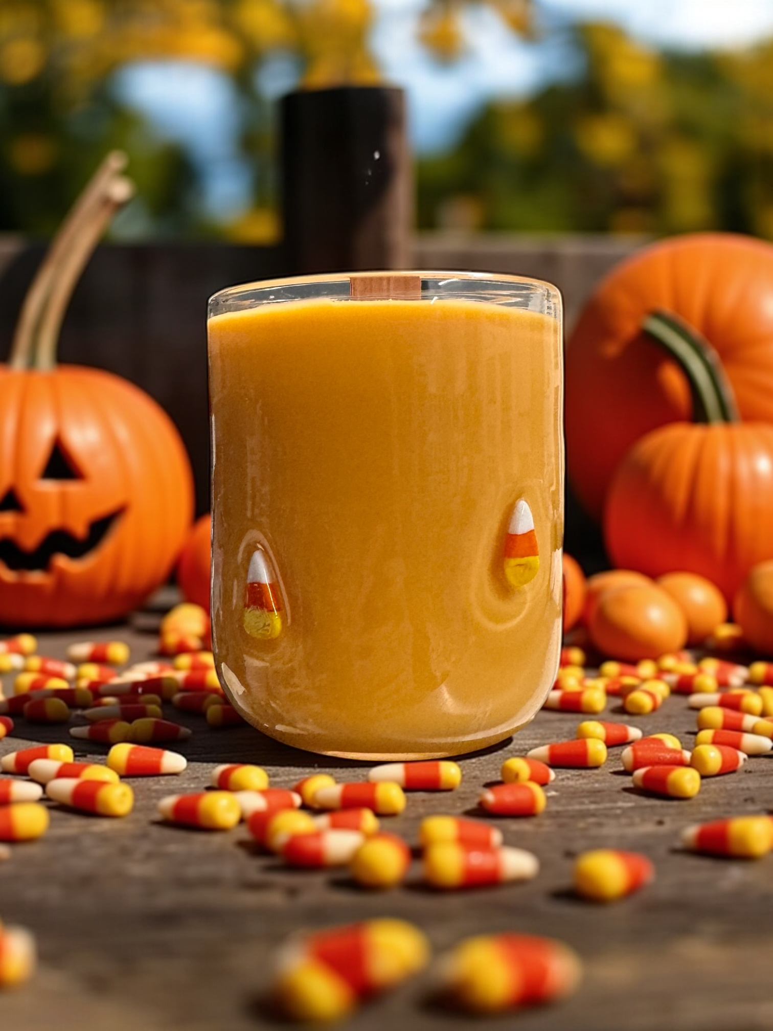 Candy Corn Deco Candle