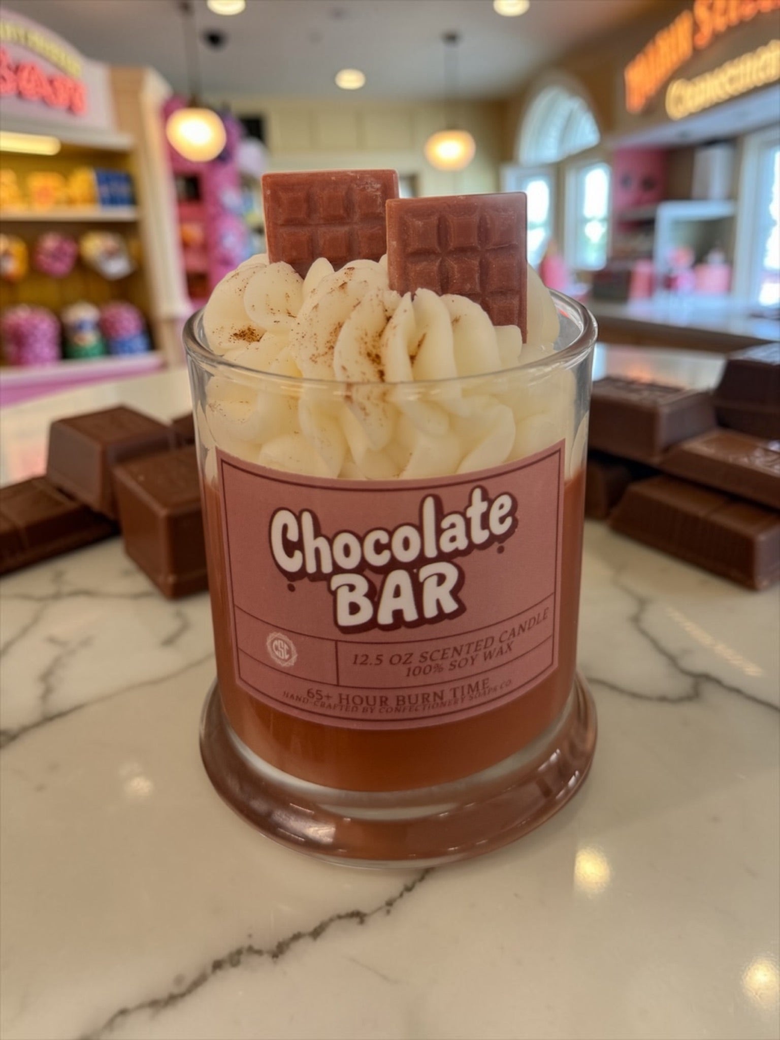 Chocolate Bar Specialty Glass Candle