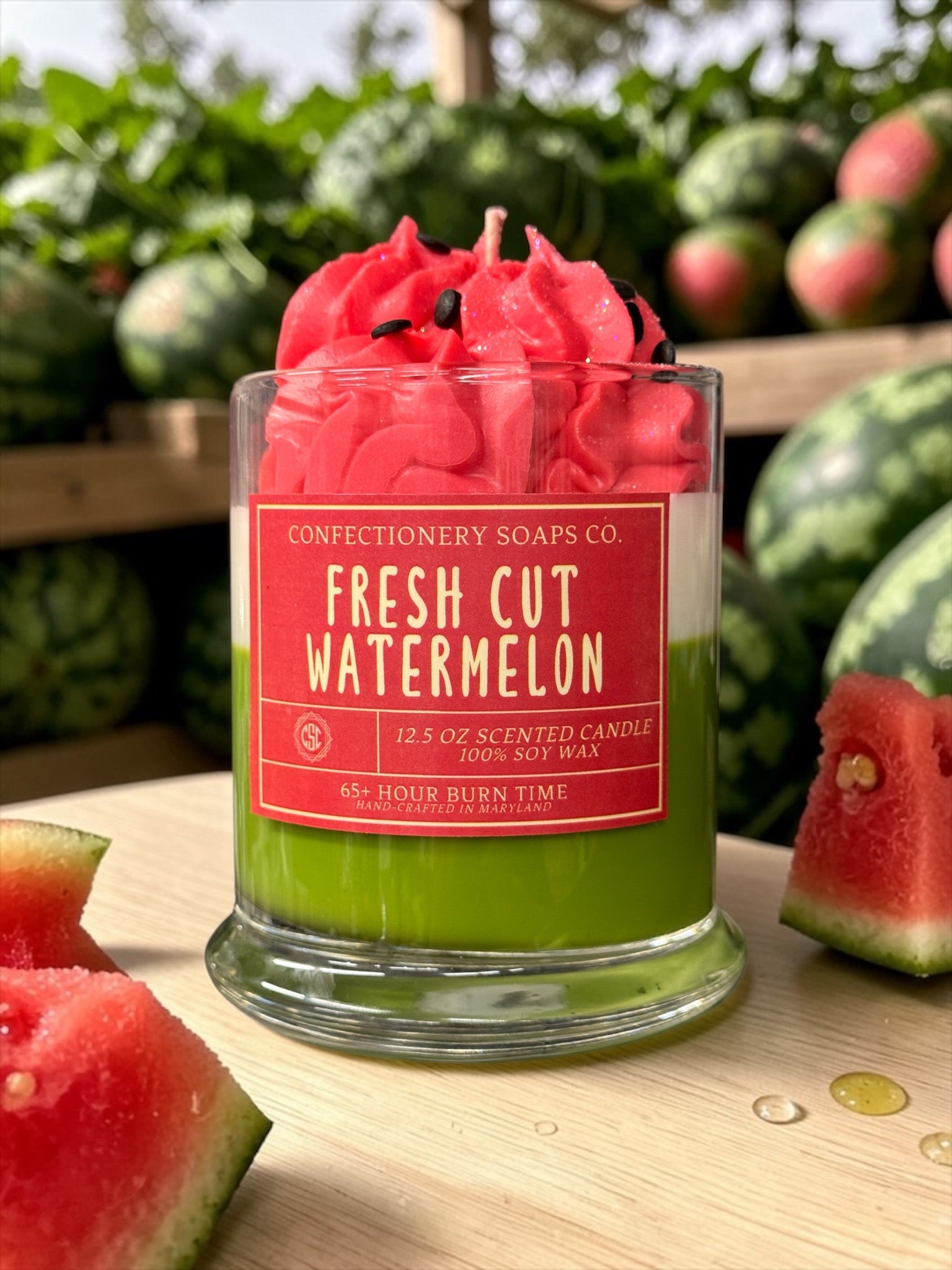 Fresh Cut Watermelon Specialty Glass Candle