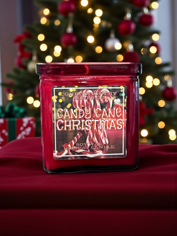 Candy Cane Christmas Candle