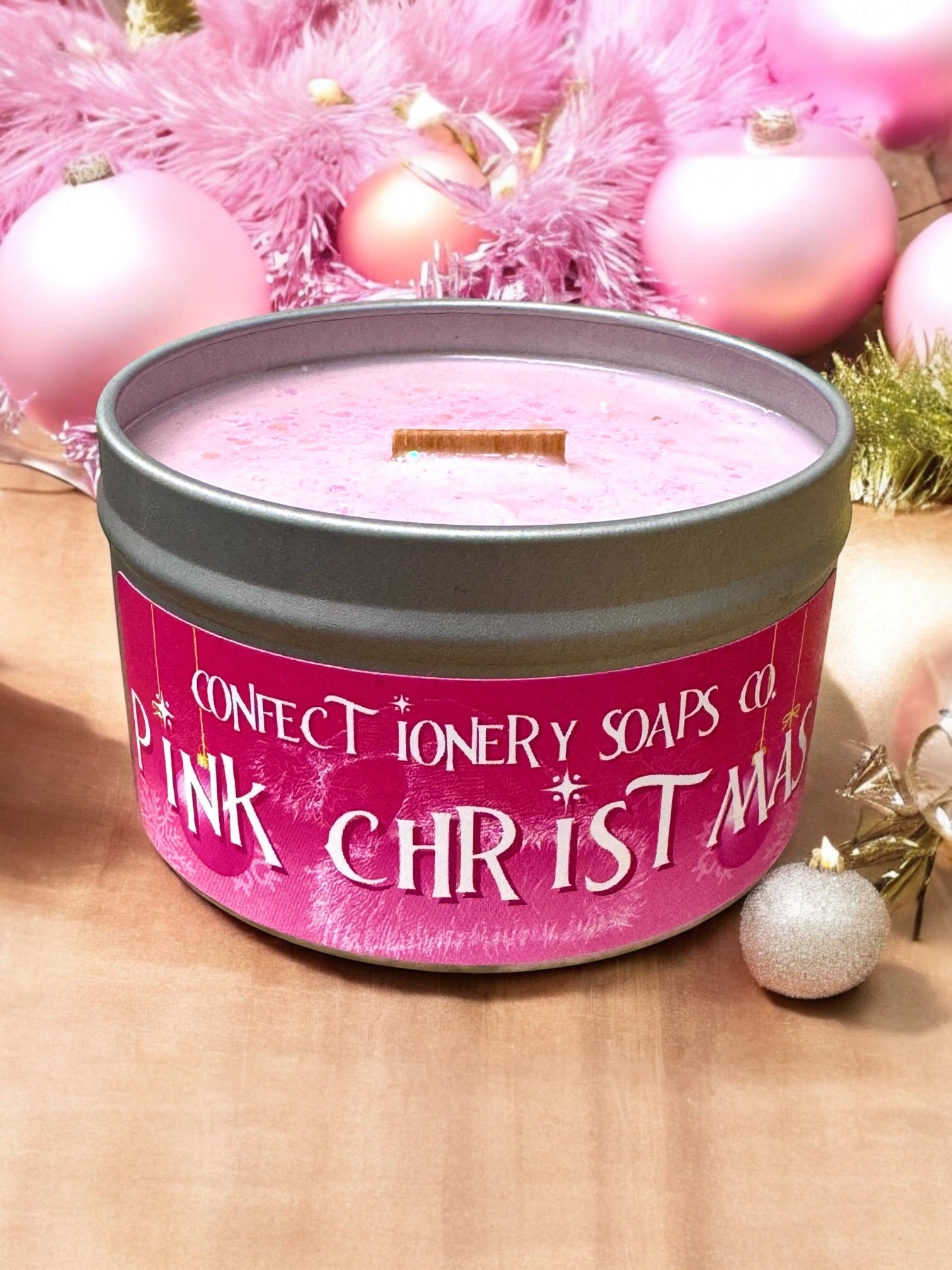 Pink Christmas Candle