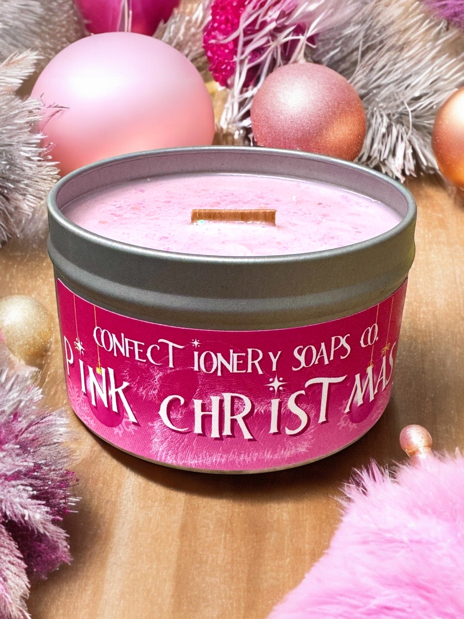 Pink Christmas Candle