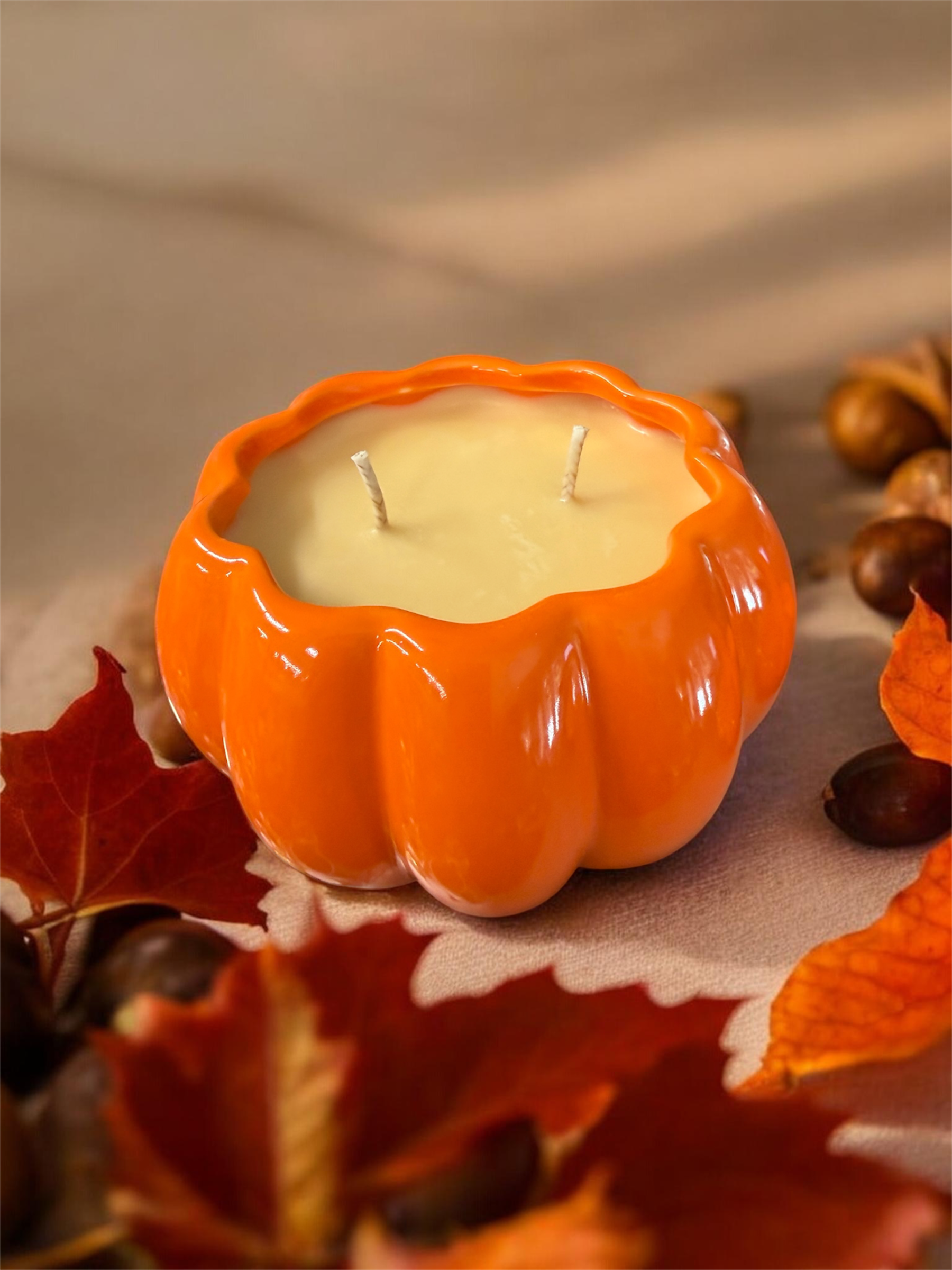 Autumn Magic Orange Pumpkin Candle (10 Ounce)
