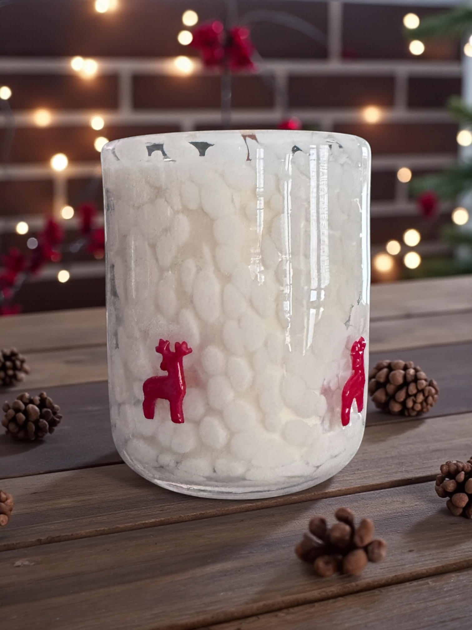 Cinnamon Snowfall Deco Candle
